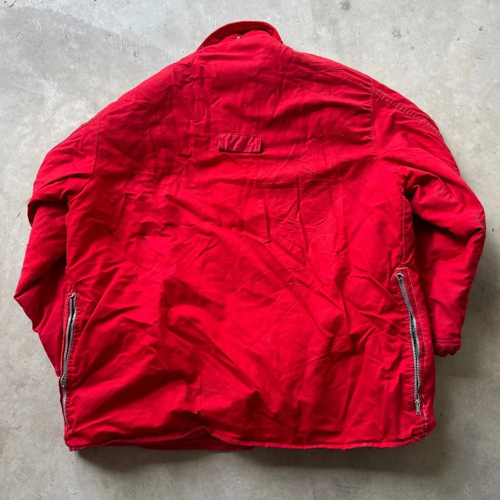 Vintage Hunter Action Wear Red Hunting Jacket Mens XL Canvas Patch Workwear
